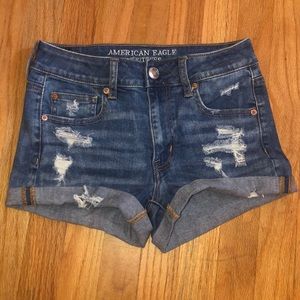 American Eagle mid wash distressed shorts